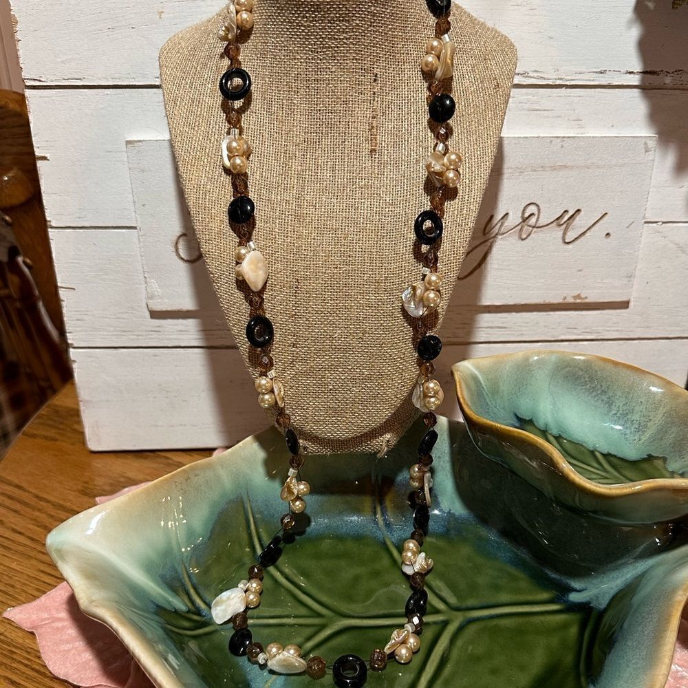 Vintage Cookie Lee Beaded Necklace Baroque Pearls 34”